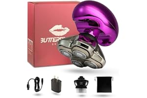 Skull Shaver Butterfly Kiss PRO - Women's Electric Shaver for Bikini Line, Legs & Body - Wet & Dry Use - Ergonomic, Hypoallergenic Blades - 60 Minutes Cordless Use - Purple