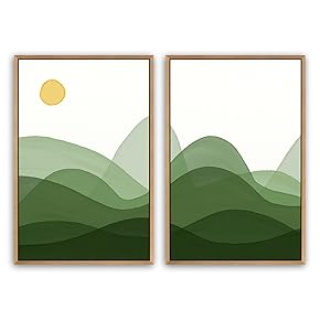 SIGNWIN Framed Canvas Print Wall Art Forest Green...