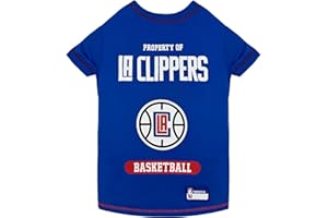 Pets First Cute Dog T-Shirt, Large - NBA Los Angeles Clippers Dog & Cat Shirt with Basketbal Team Logo. A Comfortable & Fashionable Yet Durable Pet Outfit, Blue (LAC-4014-LG)