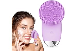 SYEYYDS Facial Cleansing Brush, Silicone Face Scrubber, Rechargeable Waterproof Face Scrub Brush with 5 Strengths for Makeup Remover, Deep Cleaning, Exfoliating, Skin Caring, Gift for Women