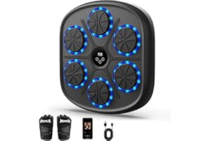 heetipuk 2025 Music Boxing Machine for Adults and Kids, Smart Bluetooth Boxing Machine Wall Mounted Music, Adjustable Hitting Sound Volume, Durable PU Material, Fitness/Lose Weight in Home