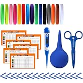 Puppy Kitten Whelping Kit, Newborn Dogs Cats Pet Whelping Kit with 6P Record Keeping Charts, 15P Pet ID Collars, 1P Aspirator Bulb, 15P Umbilical Cord Clip, 1P Hemostatic Forcep