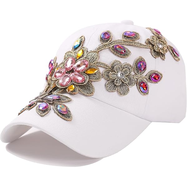 Gudessly Bling Women Baseball Cap Flower Snapback Rhinestone  display picture 1
