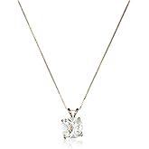 Amazon Essentials 14k Gold Cushion Checkerboard Pendant Necklace (8mm)