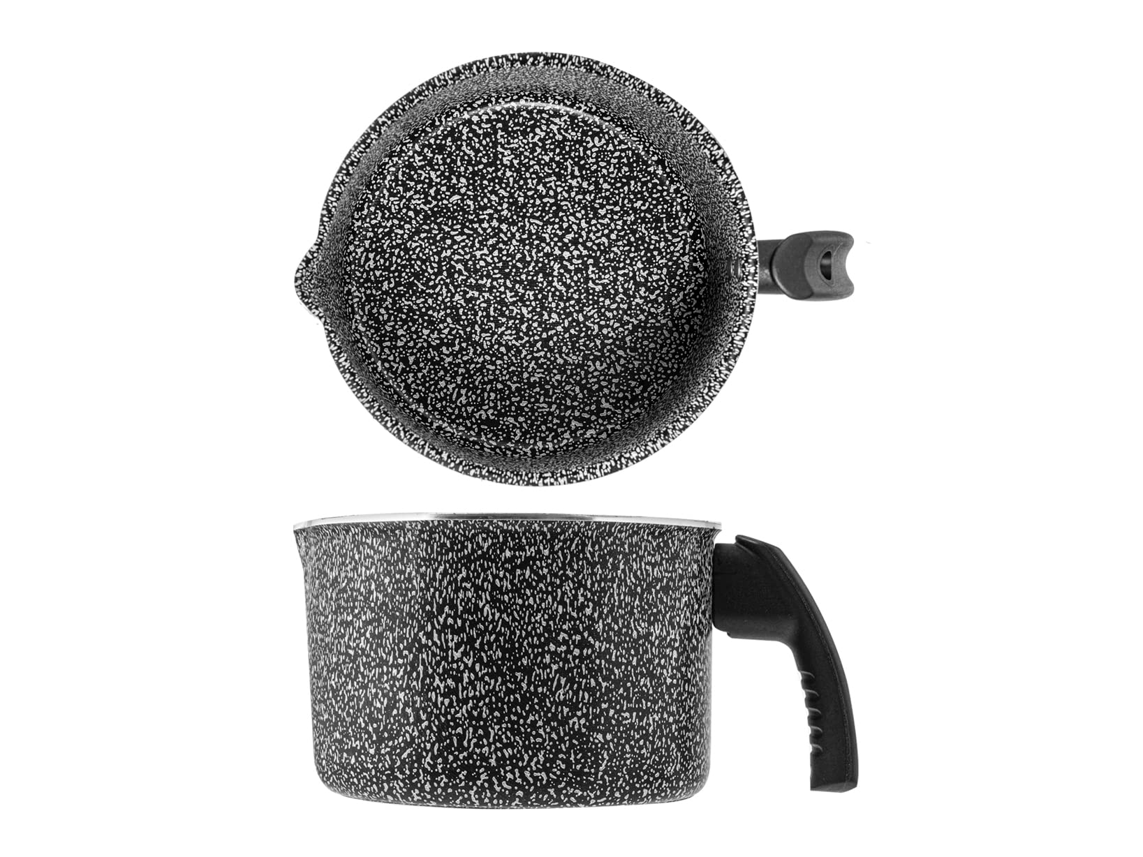 Home Stone 1 Handle, Non-Stick, Induction Base, 14 cm, Aluminium, Black and White