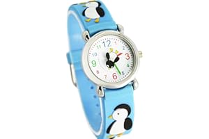 Jewtme Cute Toddler Children Kids Watches Ages 3-8 Analog Time Teacher 3D Silicone Band Cartoon Watch for Little Girls Boys