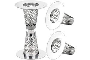 Anteecana 4PCS Bathroom Sink Drain Strainers for 1.2"-1.6" Drain Hole,1" Small Conical Premium Stainless Steel Bathtub Drain Cover Hair Catcher