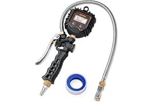 AstroAI Digital Tire Pressure Gauge, Heavy Duty Tire Inflator Gauge 250PSI Air Chuck Compressor Accessories with Stainless Br