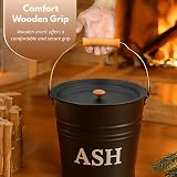Marco Paul Ash Bucket with Lid 12L Dark Grey Metal Fireplace Accessory view 8