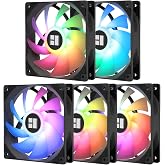 Thermalright 5 Pack TL-C12C-S CPU Fan 120mm ARGB Case Cooler Fan, 4pin PWM Silent Computer Fan with S-FDB Bearing Included, up to 1550RPM Cooling Fan（5 Quantities）