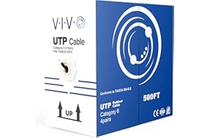 VIVO Black 152m Bulk Cat6, CCA Ethernet Cable, 23 AWG, UTP Pull Box, Cat-6 Wire, Waterproof, Outdoor, Direct Burial CABLE-V01