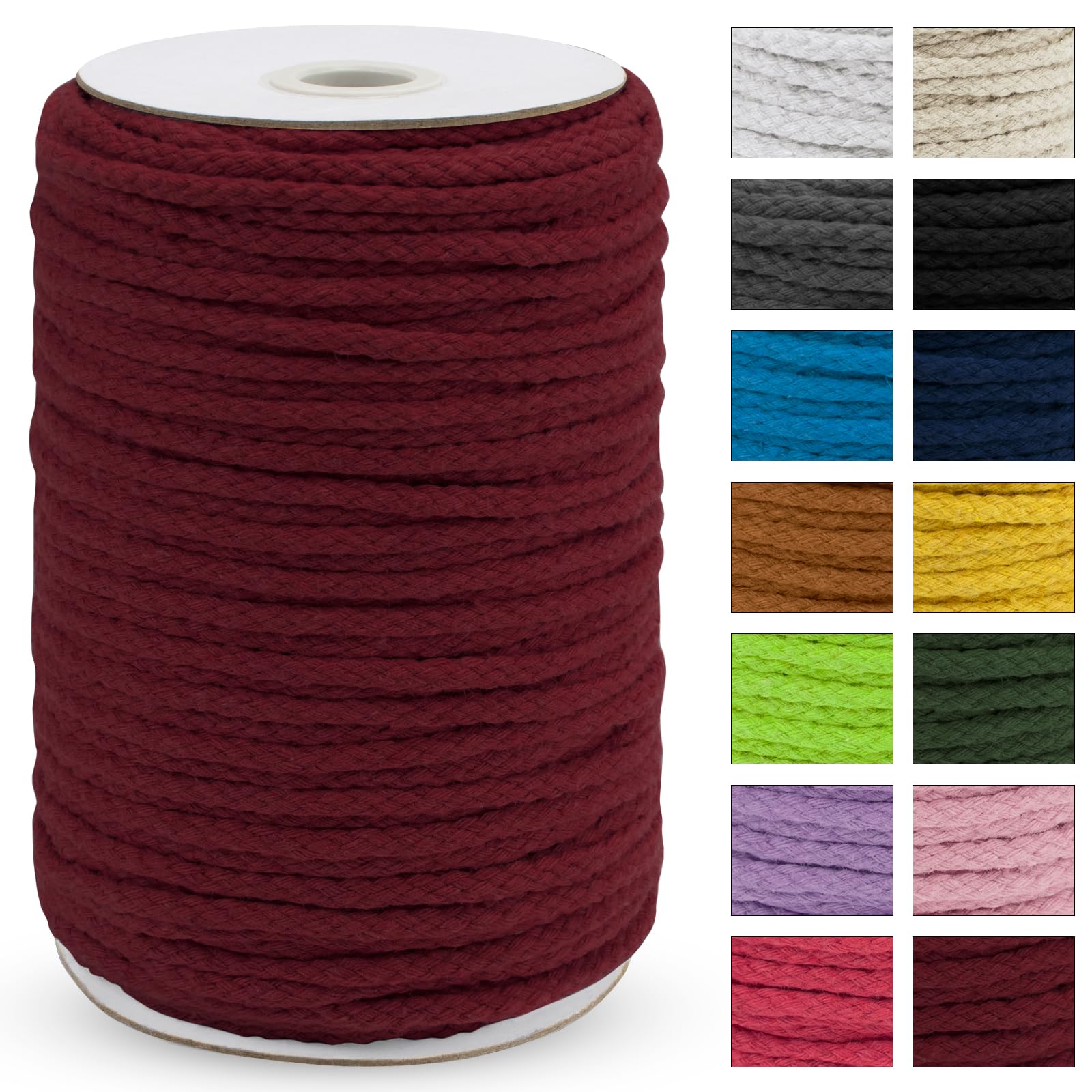 Photo 1 of JeogYong Braided Macrame Cord 5mm x 295ft, Natural 8-Strand Braided Cotton Rope, Colored Drawstring Cord Macrame Rope for Plant Hangers, Wall Hanging, Dream Catcher, Garden, DIY Projects