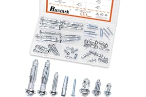 Rustark 40pcs M4 M5 M6 Hollow Drywall Anchors and Screws Assortment Kit Including Zinc Drywall Anchor Jack Nuts Petal Nuts Ce