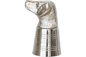 Creative Co-Op, Nickel 2 oz. Cast Aluminum and Stainless Steel Dog Head Jigger, Finish, 4” H