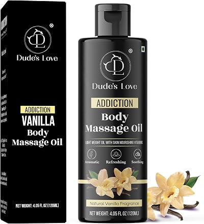 Dude's Love Organic Vanilla Edible Full Body Massage Oil 4.05 Fl Oz