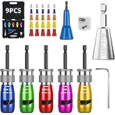 Wire Stripper Twister Tool for Drill, Upgraded US Regulations Impact Wire Stripping Tool &amp; Wire Twisting Connector for Drill 6-14 AWG, 9 in 1 Professional Electrician Tools Gift Set