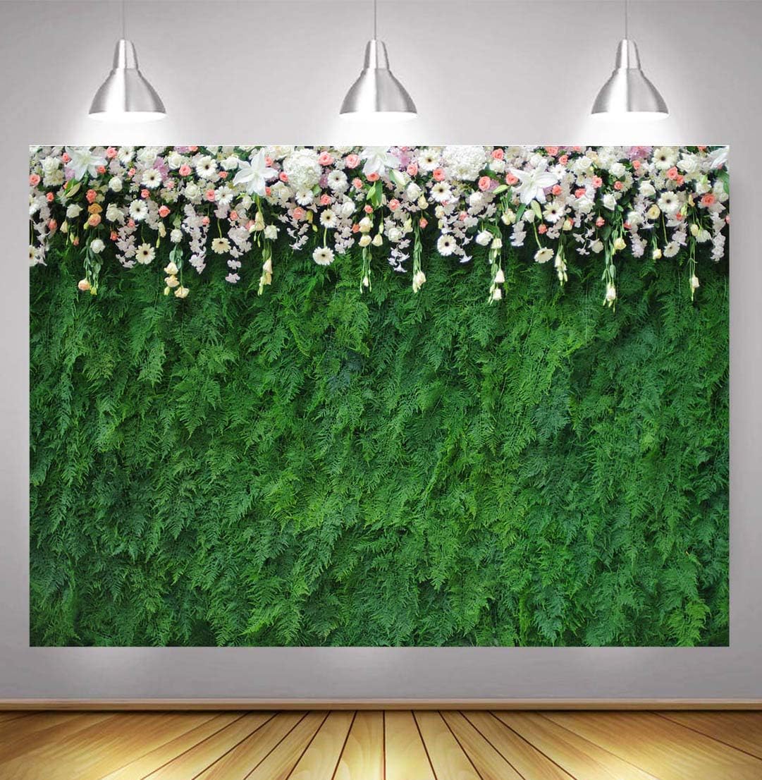 TJ Nature Green Leaf Photography Backdrops 3D White Pink
