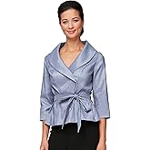 Alex Evenings Womens Stretch Taffeta 3/4 Sleeve Formal Blouse, Special Occasion Dress Shirt