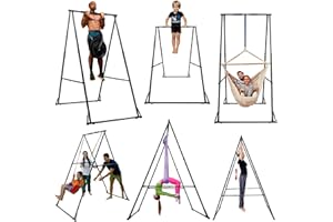 KT KHANH TRINH KHANH TRINH Foldable Pull Up Bar Stable Gymnastics Equipment Portable Aerial Yoga Stand Durable Frame For Hammock Chair, Therapy Sensory Swing. Adjustable Back Stretcher For Lower Back Pain Relief