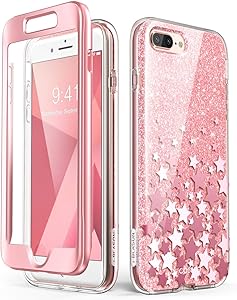 i-Blason iPhone7/8Plus-CosmoV2-SP-Pink Cosmo Glitter Clear Bumper Case for iPhone 8 Plus/iPhone 7 Plus, Pink