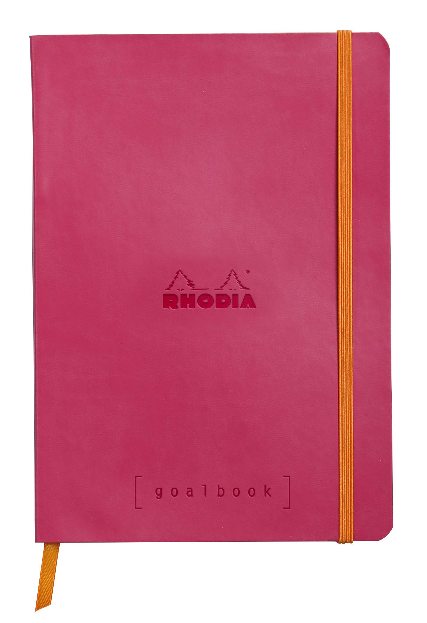 RHODIA 117752C - Notebook Bullet Journal Goalbook Raspberry A5 14.8x21 cm - Dotted - 240 pages - Ivory 90g/m² paper - 2 Ribbons, Elastic closure - Leatherette