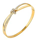 Dainty Bangle Bracelet for Women Personalized Cubic Zirconia Love Bracelets Tiny Waist Oval Bangles Bracelets Gifts for Love