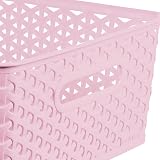 CURVER My Style Rattan Effect Set of 3 Storage Baskets 13 L Pink view 5