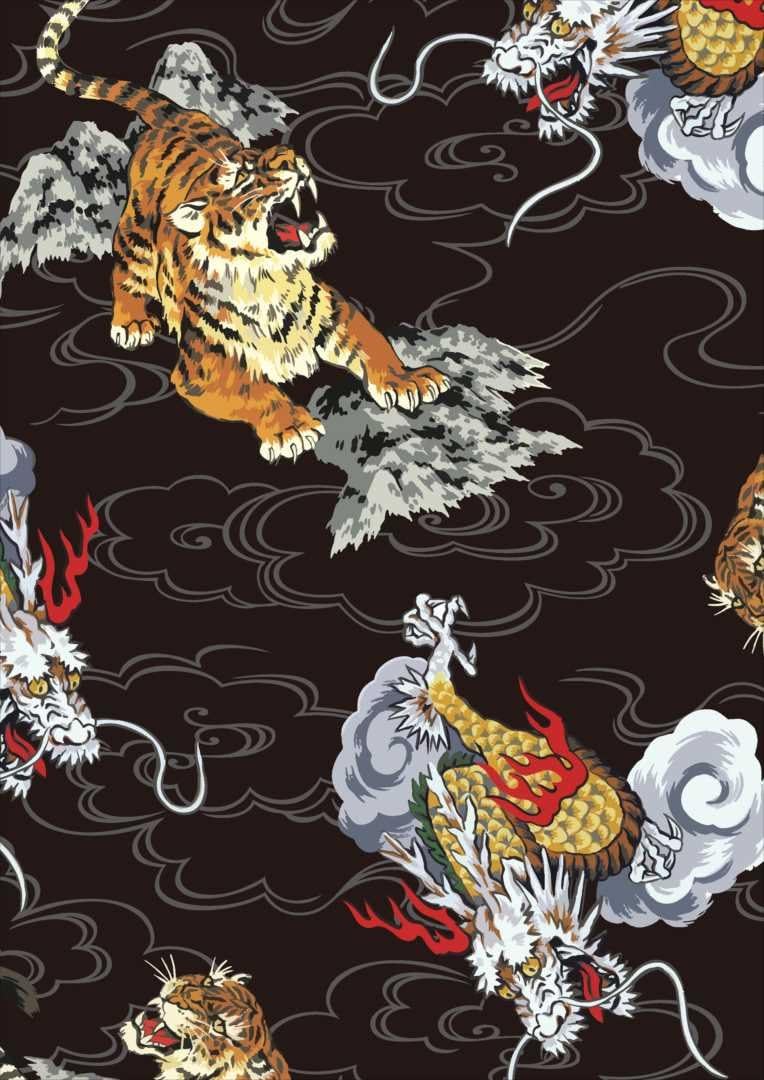 Amazon Igsticker ポスター ウォールステッカー シール式ステッカー 飾り 728 1030 B1 写真 フォト 壁 インテリア おしゃれ 剥がせる Wall Sticker Poster 虎 龍 和柄 スマコレ ウォールステッカー 通販