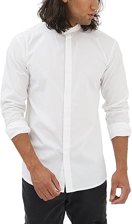 Trueprodigy Casual Homme Chemise Uni Vetements Swag Marque Col Droit Manche Longue Slim Fit Classic Shirt Mode Fashion Couleurs White Taille Xl Amazon Fr Vetements Et Accessoires