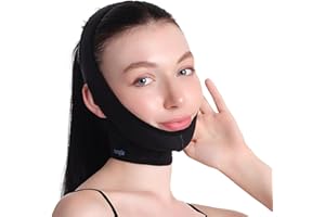 AURAFIX ORTHOPEDIC PRODUCTS Post Surgical Chin Strap Bandage for Women - Neck and Chin Compression Garment Wrap - Chin Lipo Compression Garment, Jowl Tightening, Chin Lifting (Large- Black)