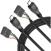 MEIRIYFA USB 2.0 9Pin 10Pin Header to Micro USB Dupont Cable Adapter | USB 2.0 Motherboard 9pin 10pin Female to Micro USB Male Adapter 26AWG Extended Converter Cord-50CM (2PCS) (2PCS) (Micro USB)