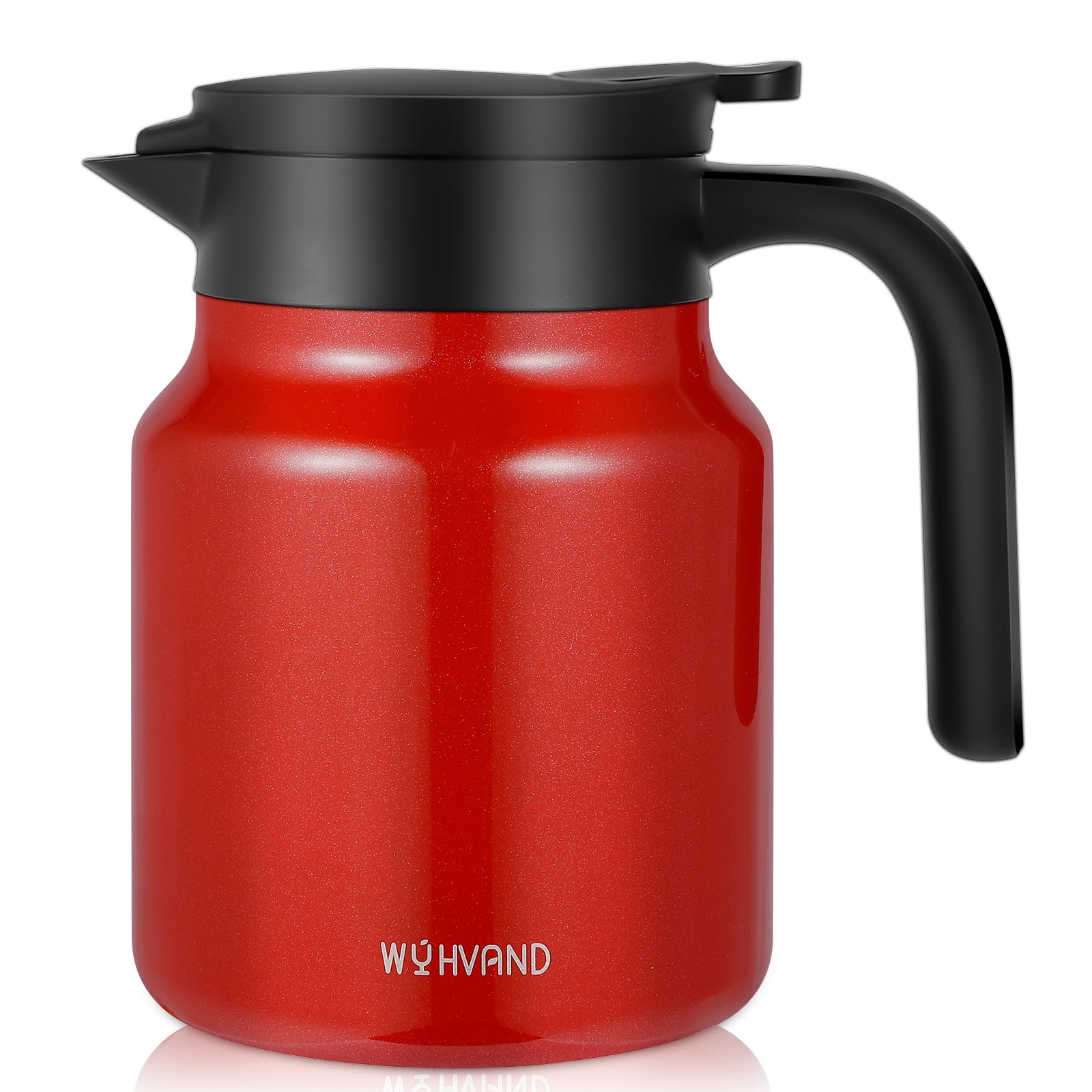 WYHVAND 34Oz Thermal Coffee Carafe for Hot/Cold, Stainless Steel Thermos Carafes for Hot Liquids, Dustproof Insulated Hot Water Carafe for Party/Home,Red