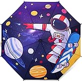 decalsweet Kids Umbrella, Safety Windproof Umbrella with Easy-Grip Hook Handle for Toddler Girls and Boys