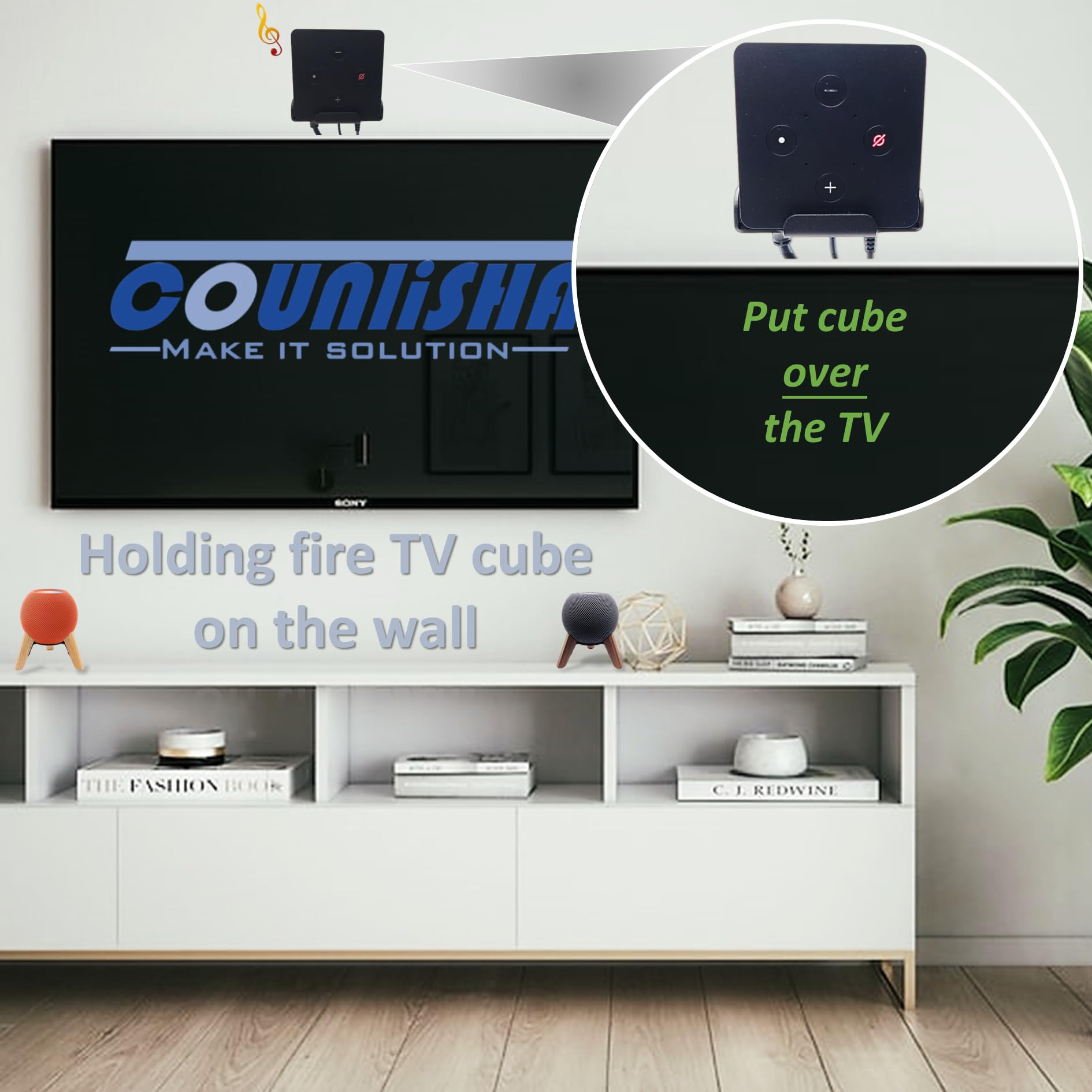Metal Wall Mount for Fire TV Cube (3rd Gen) 2022 Released,Secure Metal Holder for fire TV Cube (1st Gen,2nd Gen),Sturdy Steel Stand with Soft Foam Hold fire TV Cube for Wall,Furniture,Ceiling (Black)