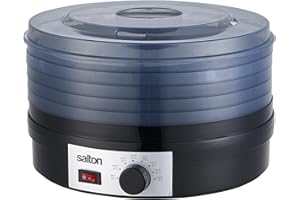 Salton Electric Food Dehydrator for Fruit and Jerky With Adjustable Temperature Control, Black