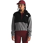 The North Face womens Glacier Fleece Half Zip Short Jacket - 1/2 Zip Pullover Jacket, Zip Pockets, Stretch Fabric