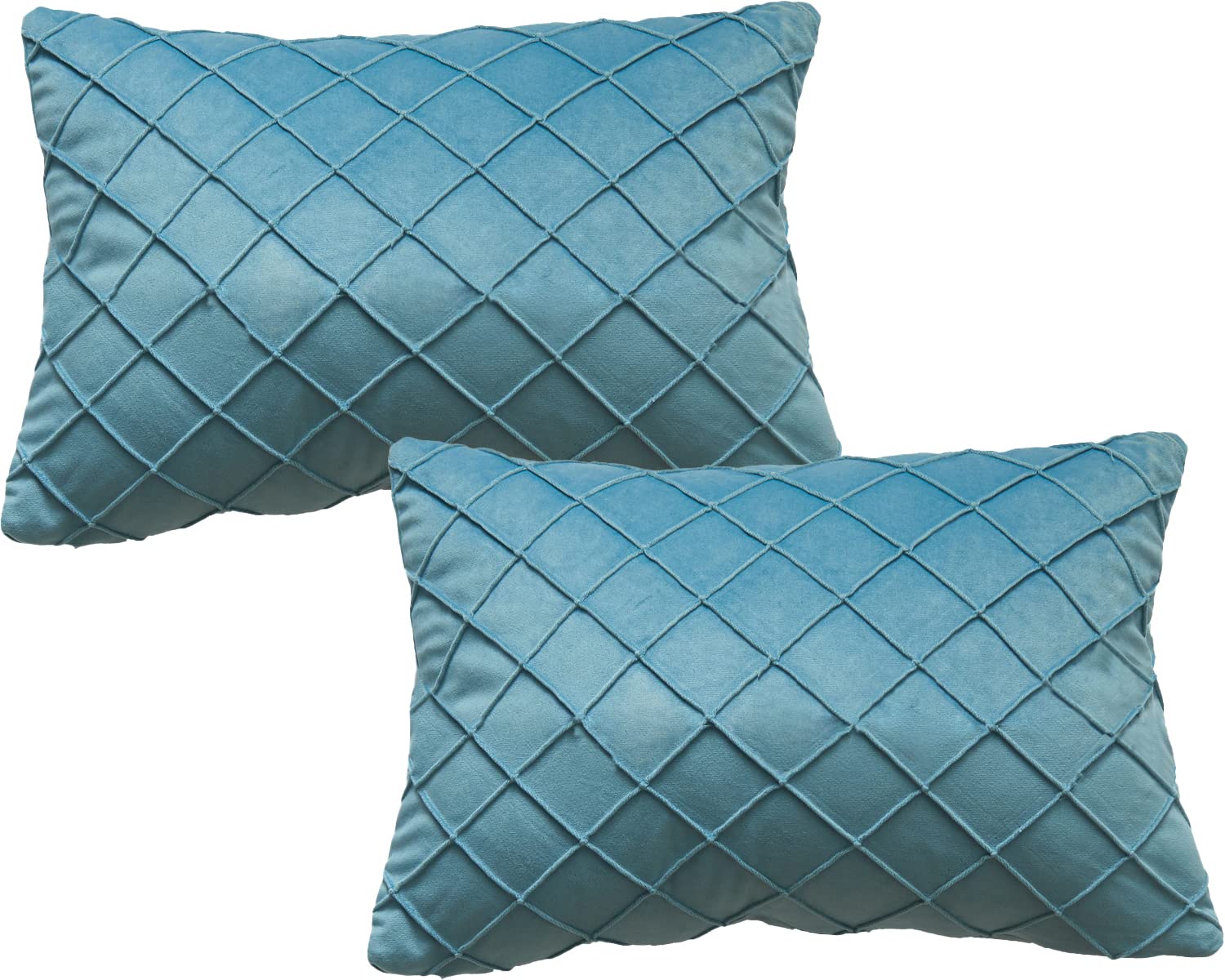 GONOVE Cushion Covers 30X50cm Soft Velvet Decorative Throw Pillow Cases Pack of 2 Square Pillow Covers Pillowcases with Invisible Zipper for Home Couch Sofa Bed, Blue
