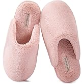 Snug Leaves Women's Fuzzy Scuff Slippers Soft Comfy Memory Foam Non-slip Indoor House Shoes