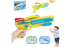 SUNPIN Airplane Toy with LED Light,Outside Toys for Toddler Boys Made of Soft Foam, Outdoor coll Toys for Kids, 3 4 5 6 7 8 Year Old boy Birthday Gift, Sports & Outdoor Play Toys - Yellow