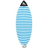 Tidal Wake TAG-IT Wakesurf Board Sock Cover, 52" Pointed Nose,Ocn Blue/Wht | Soft protective cover with external TAG-IT ID tag identifies board without opening. Fits wakesurf, wakeboard &amp; foil boards.