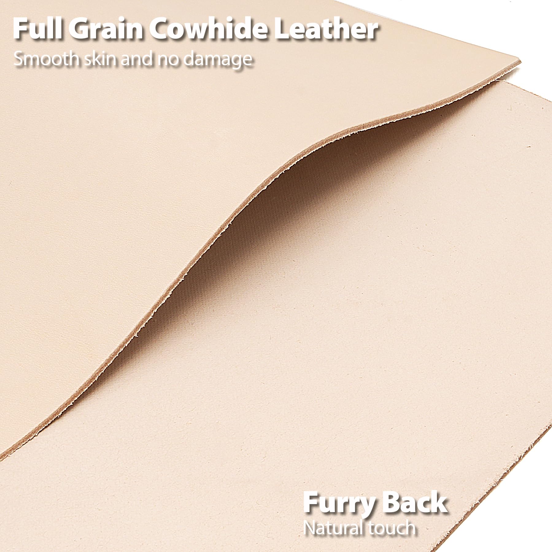 JinRuiKJ A Grade Tooling Leather Square 1.8-2.0MM Thick, Vegetable Tanned Leather Pieces Precut 8