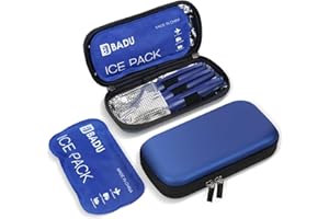 FUINMER Insulin Cooler Travel Case TSA Approved Medication Diabetic Cooler for Daily Life Trip Refrigerated Medicine Organizer Bag for Insulin Pens and Diabetic Supplies Storage Includes Ice Pack(Blue)