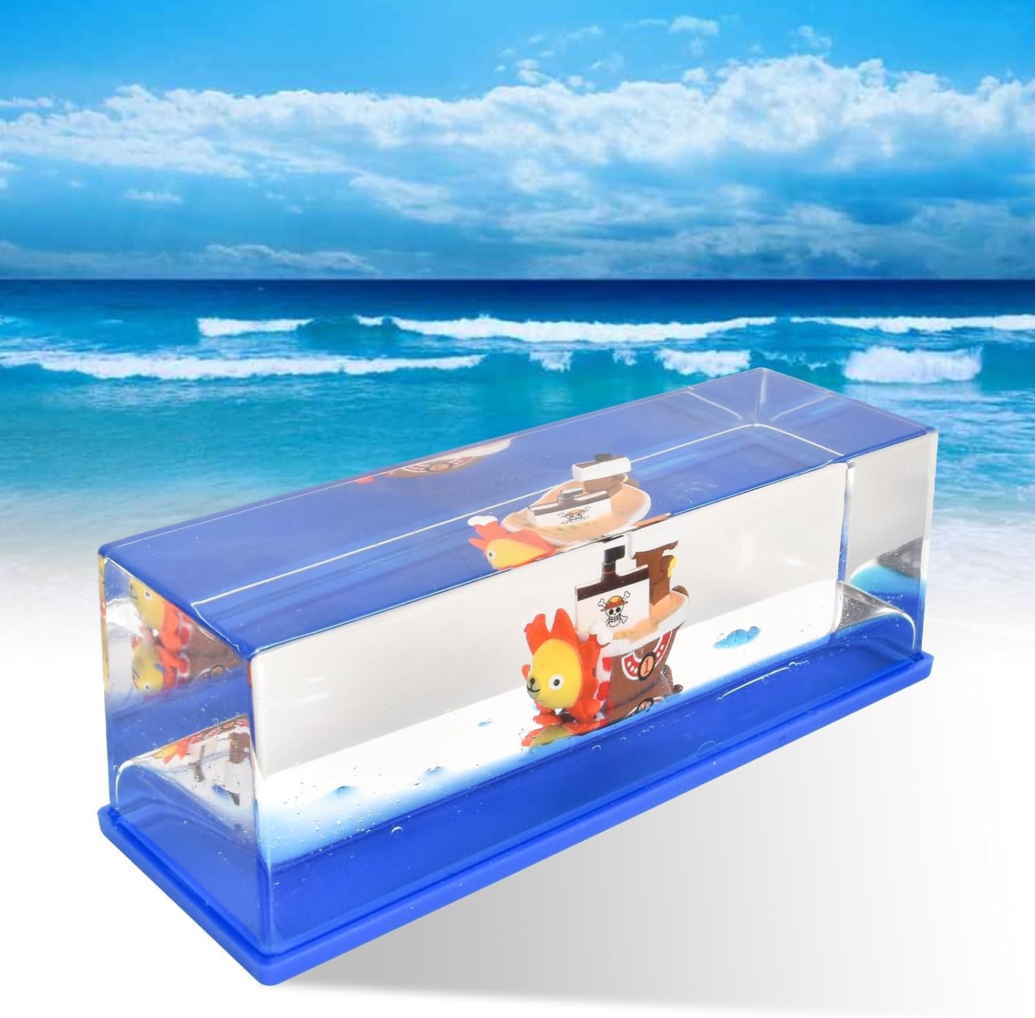 Cruise Ship Fluid Drift Bottle, Acrylic Cruise Boat Fluid Model, Unsinkable Thousand Sunny Pirate Ship In A Bottle, Fluids Drift Bottles Cruises Ships, for Home Table Decoration Car Display Cases, E