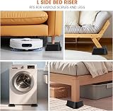 MYMULIKE Bed Risers 2 Inch Heavy Duty L Shaped Up to 6000 Lbs Black 4 Pack view 7