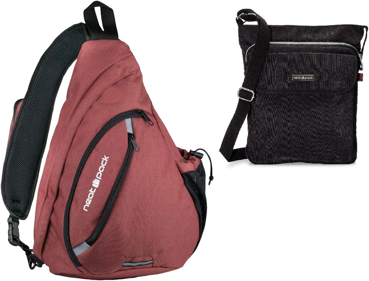 Sling Bag Backpack with RFID Security Pockets Rustic + Small Crossbody Backpack