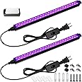 Barrina Black Light Bar, 10W 1FT Magnetic LED Black Lights, for Glow Party, Fluorescent Poster Paint, Blacklight Halloween Decorations, Linkable UV Light, Plug with Built-in ON/Off Switch, 2 Packs