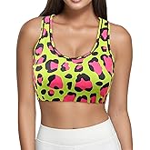 Tadxcjz Sports Bra for Women Racerback Workout Bras Padded Crop Tank Top for Yoga Gym Fitness
