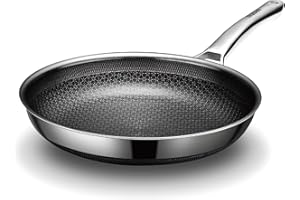 Aceself Frying Pans Nonstick,Hybrid 10 inch Non Stick Frying Pans,PFOA Free Cookware,non stick Stainless Steel Skillets,Dishwasher and Oven Safe, Works on Induction,Ceramic and Gas Cooktops