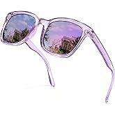 SIPHEW Polarized Sunglasses for Women/Men|Large Frame Sunglasses w UV400 Protection| Oversized Square S Mirrored Shade