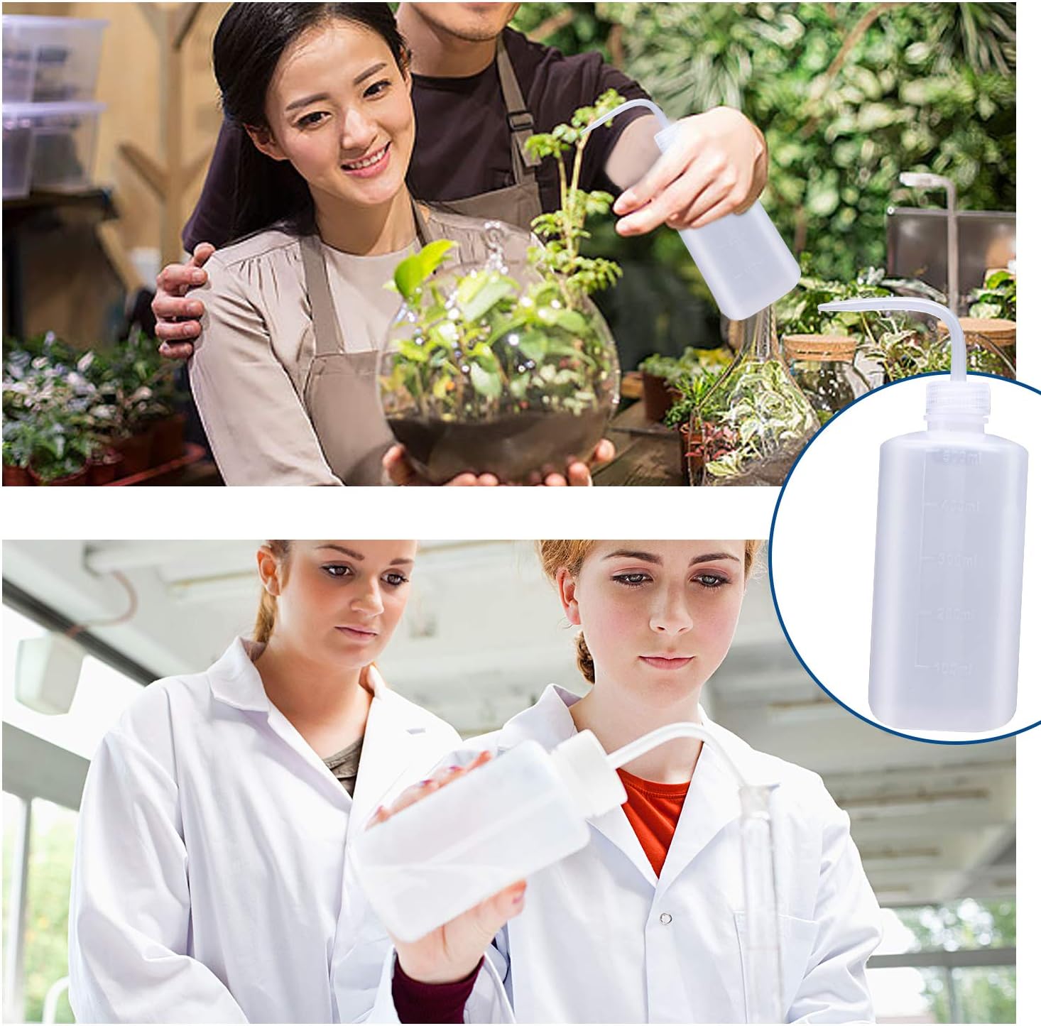 Wash bottle, 3 Pack LDPE Squeeze Bottles, Safe Plastic Low Density Polyethylene Watering Bottle with Narrow Mouth, for Chemistry, Industry, Lab & Gardening, 500ml / 17oz, 250ml / 8.5oz, 150ml / 5.1oz: Home Improvement